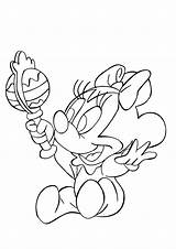 Minnie Coloring Pages Mouse Baby Printable Kids Disney Da sketch template