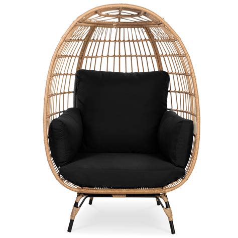 choice products wicker egg chair oversized indoor outdoor patio