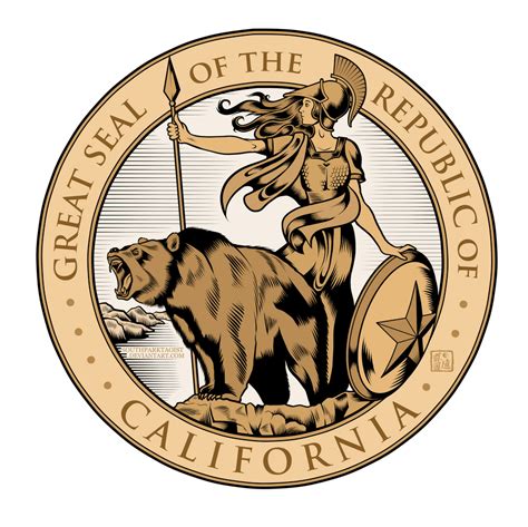 great seal   republic  california colored  southparktaoist