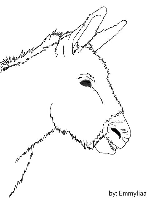 donkey head lineart  emmyliaa  deviantart donkey deviantart headed