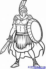 Roman Soldier Drawing Warrior Spartan Draw Step Sketch Coloring Helmet Drawings Soldiers Pages Easy Cloak Dragoart Color Ancient Rome Getdrawings sketch template