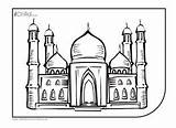 Colouring Religious Mosque Celebrate sketch template