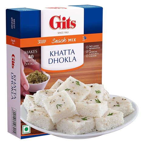gits instant khatta dhokla snack mix  amazonin grocery gourmet foods
