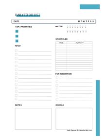 printable daily planner template calendarlabs