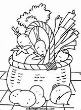 Basket Coloring Vegetable Pages Getcolorings Ovoce Zelenina sketch template