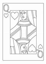 Coloring Pages Queen Hearts Playing Heart Card Cards Sheet Casino Sheets Drawing Ca Ace Explore sketch template