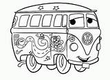 Coloring Pages Car Bus Cars Volkswagen Drawing Van Vw Mater Hippie Printable Sprint Sheriff Sheets Camper Print Colouring Color Remote sketch template