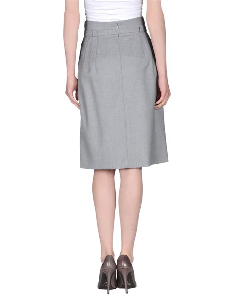 akris punto knee length skirt in gray light grey lyst