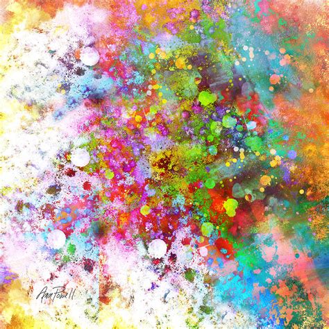 abstract art color splash  square painting  ann powell pixels