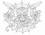 Coloring Pages Skull Maori Guns Skulls Colouring Adult Tattoo Girly Sugar Deviantart Sheets Getdrawings sketch template