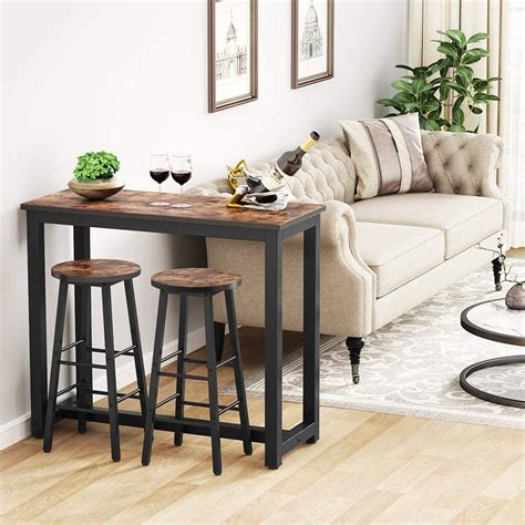 tribesigns bar table  stools  piece pub table set counter height