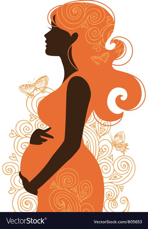 silhouette of pregnant woman royalty free vector image vectorstock