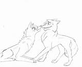 Wolf Couple Lineart Deviantart sketch template