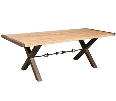 benchwright reclaimed wood iron legs dining table