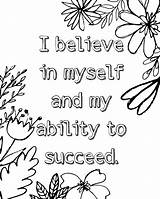 Affirmation Myself Affirmations Succeed Sheets Ability Motivational sketch template