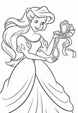 Coloring Princess Pages Disney Ariel Sheets Kids Christmas Jewelry Printable Holding Princesses Walt Mermaid Necklace Book Colouring Little Coloringsky Beautiful sketch template