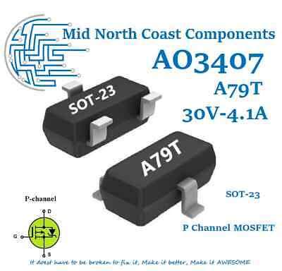 ao     p channel trench mosfet transistor smd sot  ebay