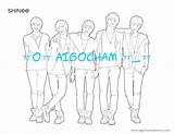 Coloring Kpop Shinee Lineart sketch template