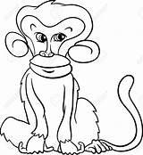 Coloring Primate Cartoon Monkey Vector Animal Cute Funny Designlooter Character Illustration Book Stock 1300px 77kb 1191 sketch template