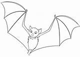 Bat Coloring Pages Cute Halloween Cartoon Vampire Bats Battery Baseball Getcolorings Printable Color Print sketch template