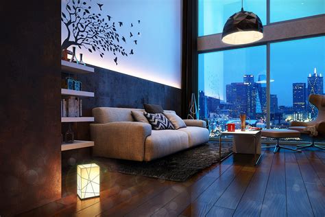highend residential living room night view umesh wadekar