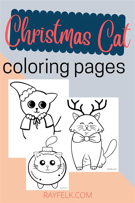 christmas cat coloring pages  printable pdfs