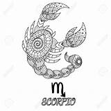 Scorpio Tattoo Zodiac Sign Tattoos Coloring Pages Symbol Constellation Vector Pattern Choose Board Drawing Adult Book Designs Horoscope Freepik sketch template