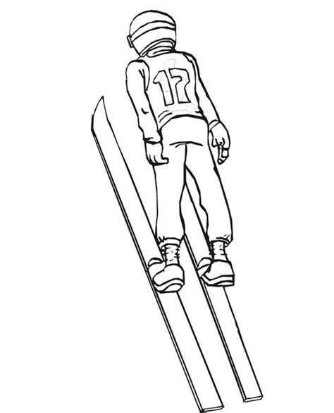 skiing athlete jumping coloring page coloring sky
