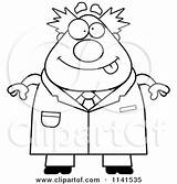 Scientist Clipart Chubby Male Happy Vector Coloring Cartoon Cory Thoman Outlined Royalty Mad 2021 sketch template