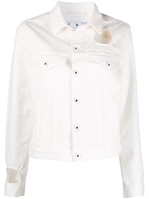 shop off white meteor denim jacket with express delivery farfetch