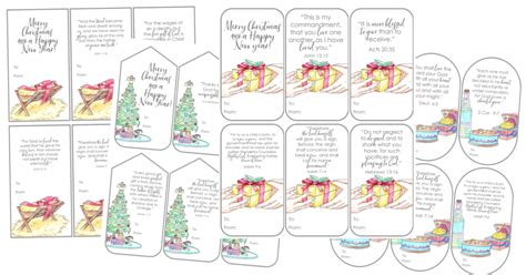 printable christmas gift tags  scripture