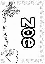 Zoe Coloring Pages Print Color Hellokids Names Name Girls Online Adult sketch template