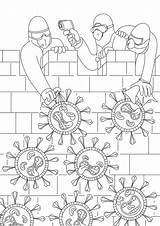 Coloring Corona Coronavirus Quarantine sketch template