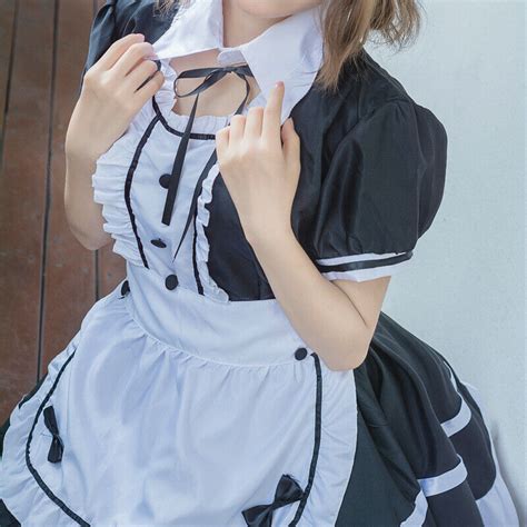 lady french maid fancy dresses waitress uniform plus size cosplay