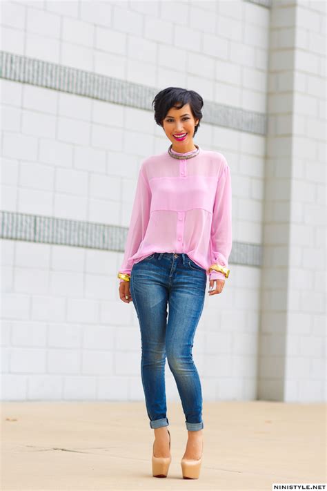 jeans pink blouse nini s style