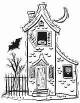 Scary House Haunted Coloring Pages sketch template