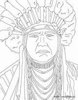 Powhatan Jefe Adulte Línea sketch template