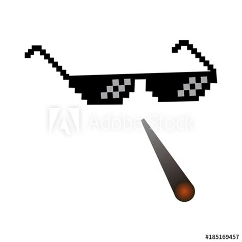 Glasses Pixel Vector Icon Pixel Art Glasses Of Thug Life