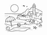 Coloring Pages Adults Landscape Landscapes Scenery Kids Nature Sheets Printable Summer Color Beach Print sketch template