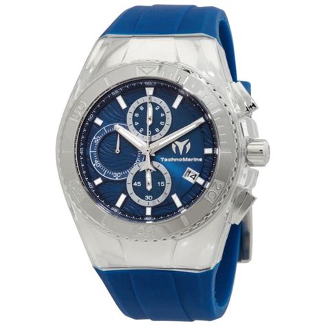 mens cruise chronograph silicone blue dial  world  watches