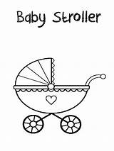 Coloring Kids Stroller Coloringonly Pages Baby sketch template