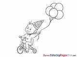 Birthday Balloons Coloring Sheets Bicycle Happy Sheet Title sketch template