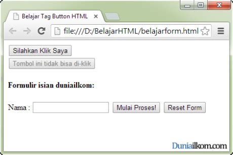 tutorial form html part fungsi   penggunaan tag button html