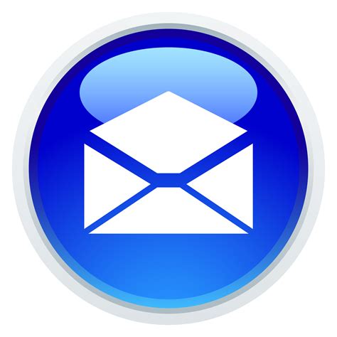 blue glossy button  mail icon  image