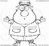 Shrugging Fisherman Chubby Careless Illustration Clipart Royalty Vector Thoman Cory sketch template