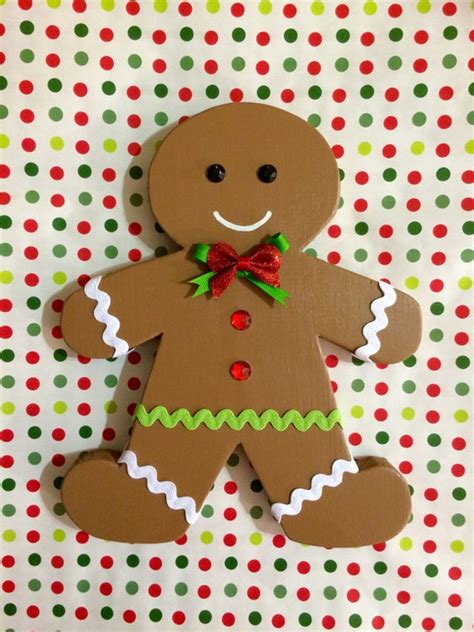 adorable wood gingerbread man decor  ljwooddesigns  etsy