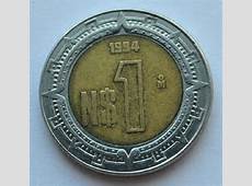 1994 Mexico 1 Peso Dollar Bi Metallic Coin XF