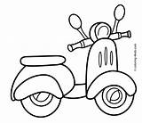 Coloring Transportation Pages Toddlers Printable Scooter Kids sketch template