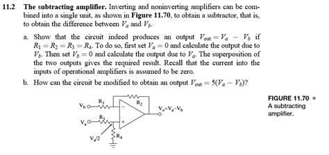 Solved The Subtracting Amplifier Inverting And Noninverting