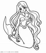 Mermaid Coloring Pages Anime Tears Kids Printable Popular Sirene Princess Colouring Legend La Zeemeermin Hard sketch template
